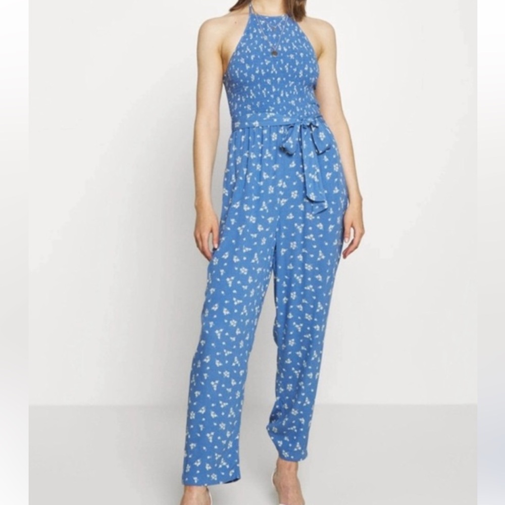 American Eagle blue flower jumpsuit.